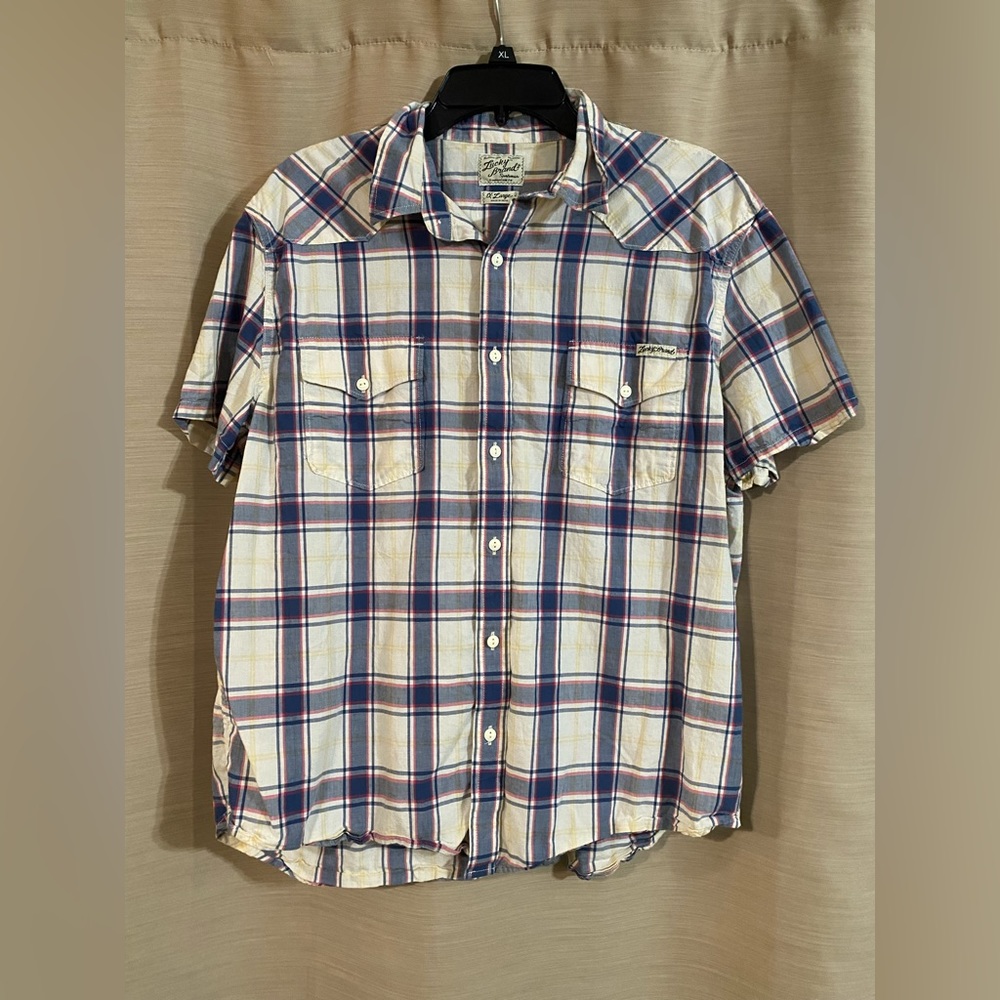 Lucky Brand Distinctive Western Sportswear Shirt Men’s XL button down short slv